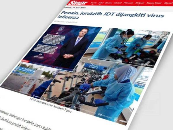 Pemain, jurulatih JDT dijangkiti virus influenza.