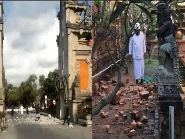  Video dan gambar dimuat naik agensi BNPB Indonesia di laman Twitter menunjukkan antara kerosakan susulan gempa di Bali.
