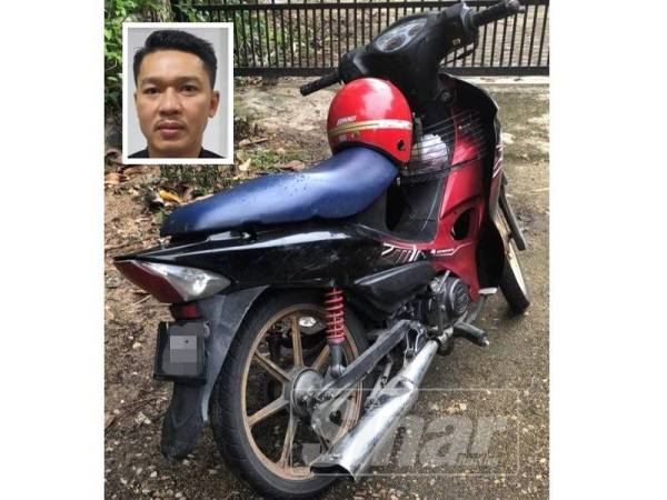 Motosikal milik mangsa hanya mengalami kerosakan kecil. Gambar kecil, Ganti Jimmy.