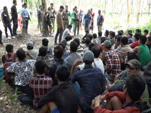 Kesemua pendatang Myanmar terbabit ditahan di ladang getah di perkampungan Ban Mae Nam.