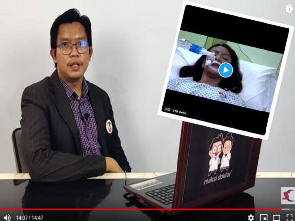 Dr Amirul Amzar (Gambar kecil, antara babak dalam satu drama yang menjadi bahan gelak penonton.) - FOTO/SUMBER YOUTUBE SOUTHERN CRESCENT MALAYSIA
