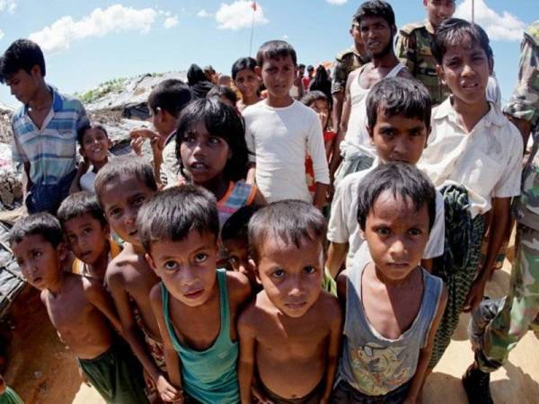 Keadaan kanak-kanak pelarian Rohingya. - Foto Bernama