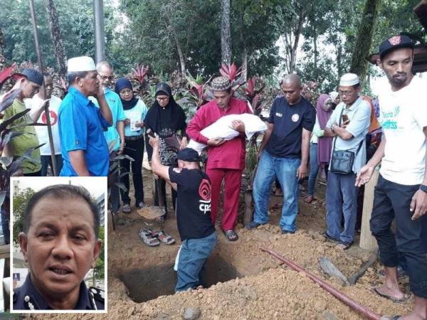 Mangsa dikebumikan di Tanah Perkuburan Islam Jalan kebun. - Foto ihsan pembaca. (Gambar kecil: Baharudin)