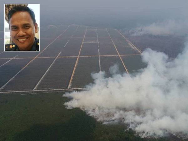 Tinjauan udara oleh JBPM di hutan Bukit Palas, Cherating hari ini. Gambar kecil: Nor Hisham