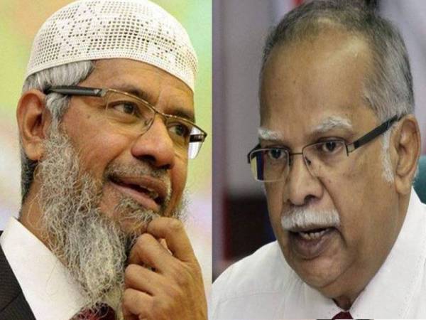 Zakir Naik (kiri) dan Ramasamy