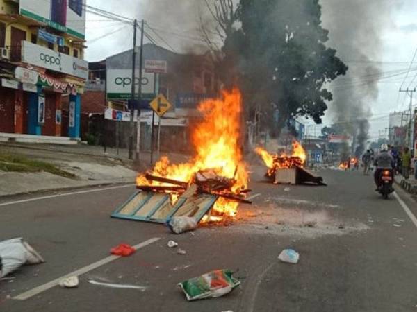 Situasi di Jalan Jenderal Yosudarso Manokwari, Papua Barat hari ini. - Foto Ishak