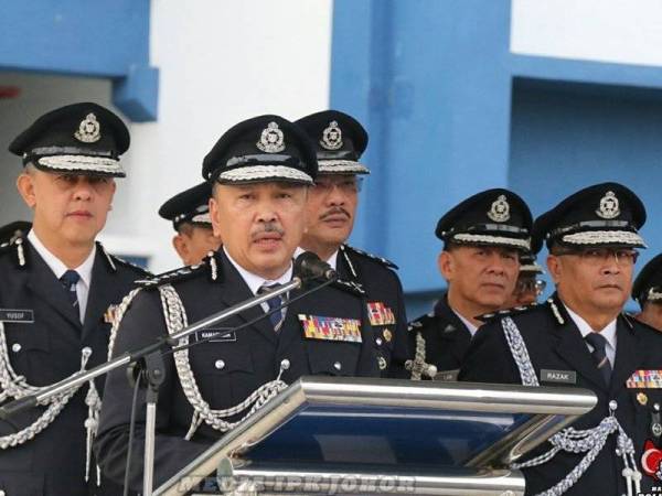 Kamarudin ketika berucap pada Majlis Perhimpunan Bulanan PDRM Johor di Ibu Pejabat Polis Kontinjen Johor di sini hari ini.