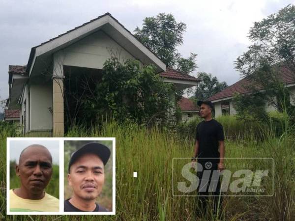 Mastuah meninjau rumah yang dibelinya di Jeram Pasu yang terbengkalai.(Gambar kecil: SALAHUDDIN, MASTUAH)