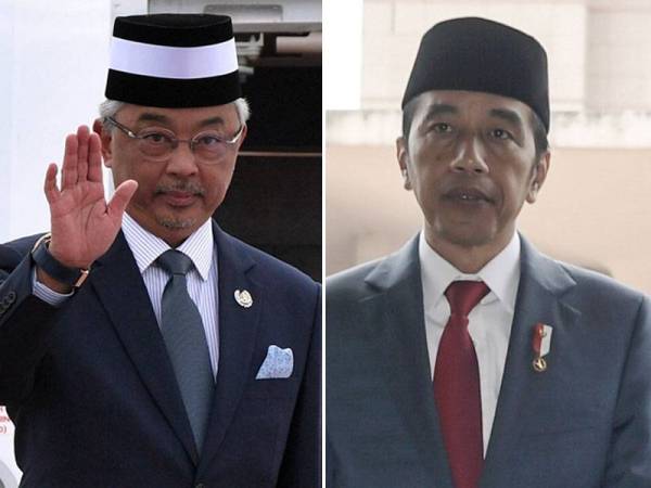 Yang di-Pertuan Agong Al-Sultan Abdullah Ri'ayatuddin Al-Mustafa Billah Shah dan Presiden Indonesia, Joko Widodo.