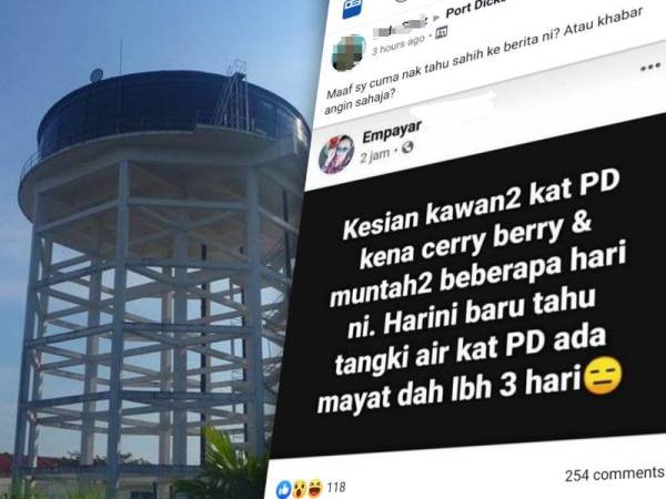 Keratan Facebook yang menyebarkan berita tersebut.