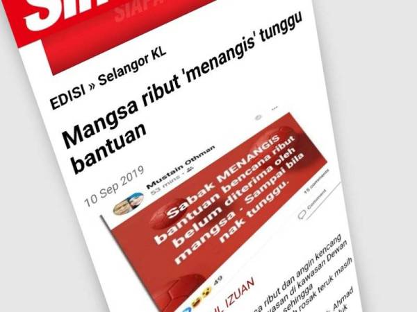 Keratan portal Sinar Harian semalam.