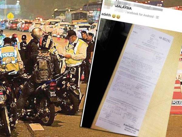 Gambar sekeping surat saman yang tular di laman sosial sejak semalam. 