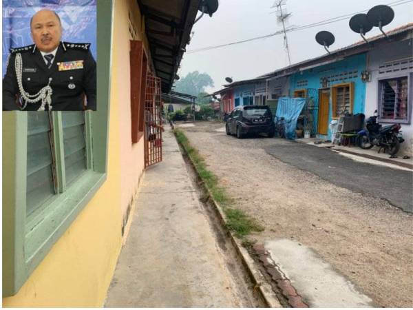 Lokasi di mana suspek dikejar penduduk selepas gagal menyamun sebuah rumah di kawasan berkenaan. Gambar kecil: Kamarudin