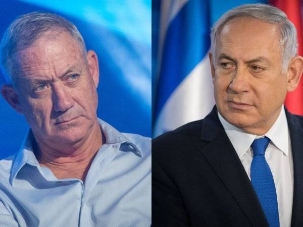 Gantz (kiri) dan Netanyahu masing-masing gagal meraih undi majoriti.