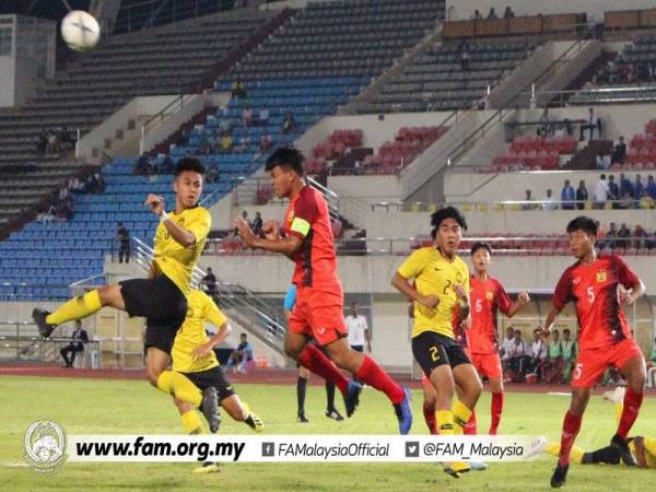 Malaysia tewas 0-1 kepada Laos, pada aksi kedua pusingan kelayakan Kumpulan J di Stadium Nasional Laos di Vientiane malam ini. Foto: FAM