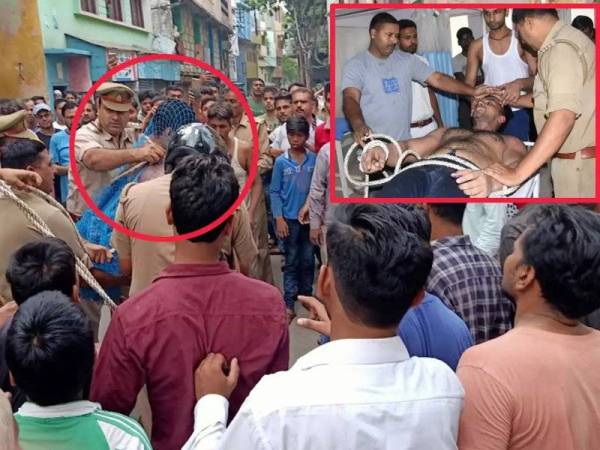 Polis dengan bantuan orang ramai menahan bekas pengawal peribadi Salman Khan yang mengamuk di Moradabad. - Foto Agensi