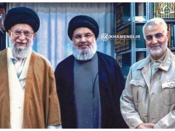 Dari kiri: Khamenei, Nasrallah dan Soleimani bakal menjadi muka depan majalah baharu berjudul Massir.