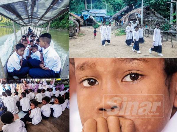 Bot panjang digunakan sebagai pengangkutan utama bagi anak-anak Batek bersama seorang guru menuju ke SK Kuala Tahan.