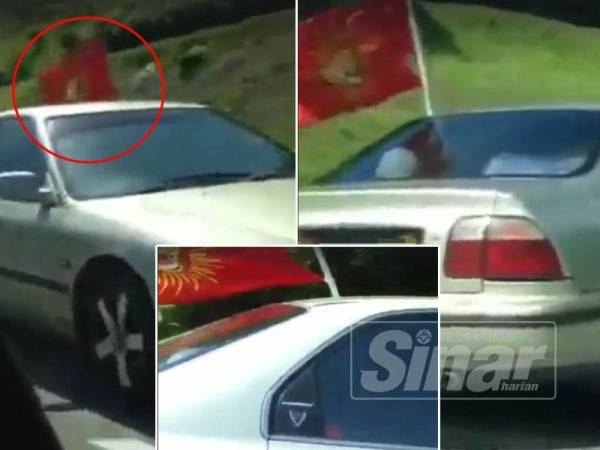 Paparan video menunjukkan sebuah kereta yang membawa bendera logo LTTE secara terangan-terangan ketika melalui lebuh raya.