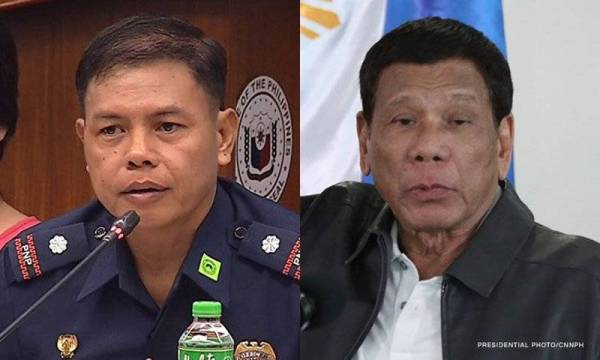 Leftenan Kolonel Jovie Espenido (kiri) dan Presiden Manila, Rodrigo Duterte.- Foto CNNPH