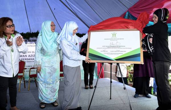 Timbalan Perdana Menteri, Datuk Seri Dr Wan Azizah Wan Ismail (dua dari kanan) melancarkan program Kempen Cintai Alam Sekitar anjuran bersama Ecobio Sdn Bhd dan NGO Pawana hari ini. - Foto: Bernama