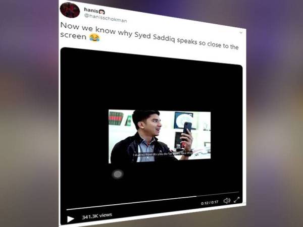 Paparan video Syed Saddiq menerangkan mengapa beliau membuat video secara dekat tular di Twiiter.