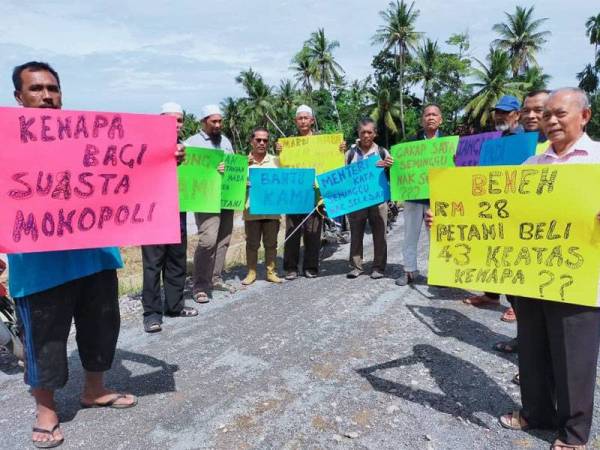 Petani di kawasan Tunjang berpiket memohon benih padi dihantar segera kepada mereka.