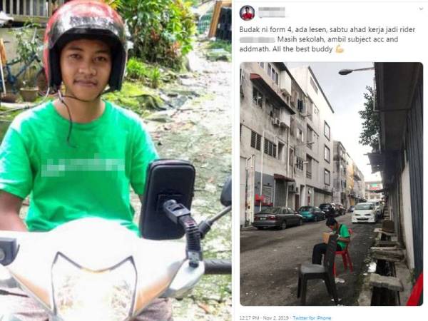 Muhd Irwan bekerja sebagai penghantar makanan untuk mengisi masa lapang.