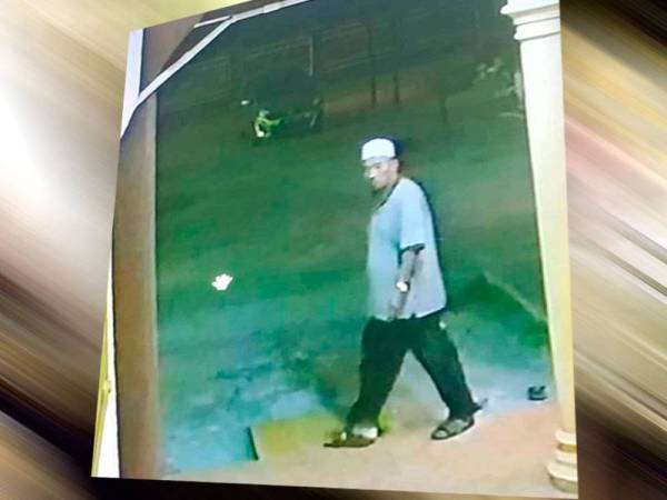 Rakaman CCTV gambar suspek yang tular di media sosial Facebook.