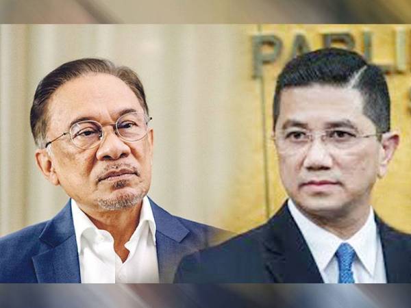 Gambar kiri: Anwar, gambar kanan: Mohamed Azmin