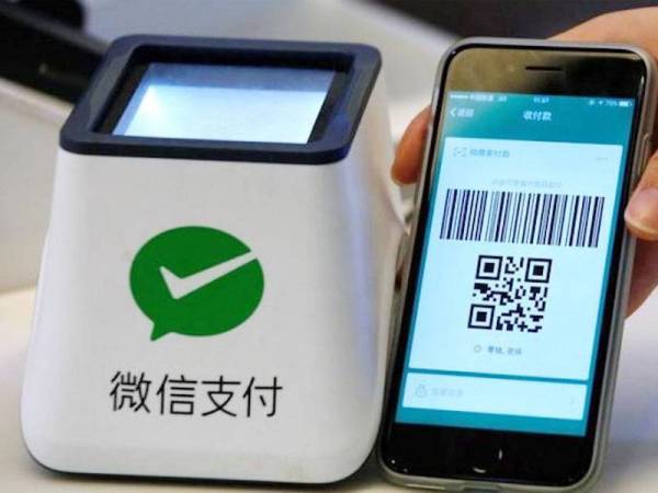 Ketika ini kebanyakan pembayaran menggunakan imbasan kod QR melalui Wechat Pay.