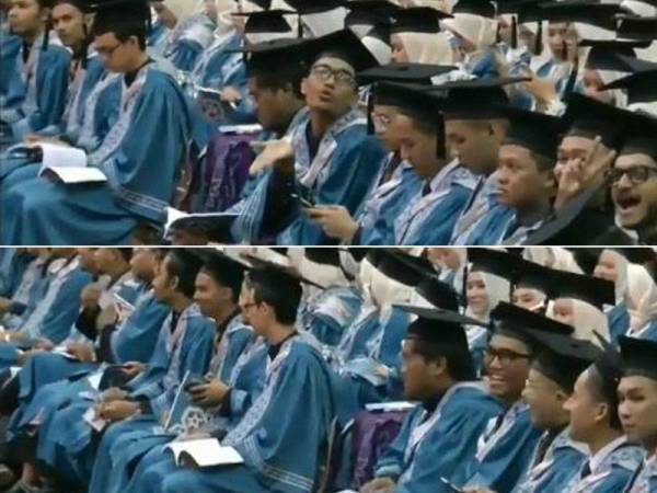 Gelagat graduan cuit hati netizen.