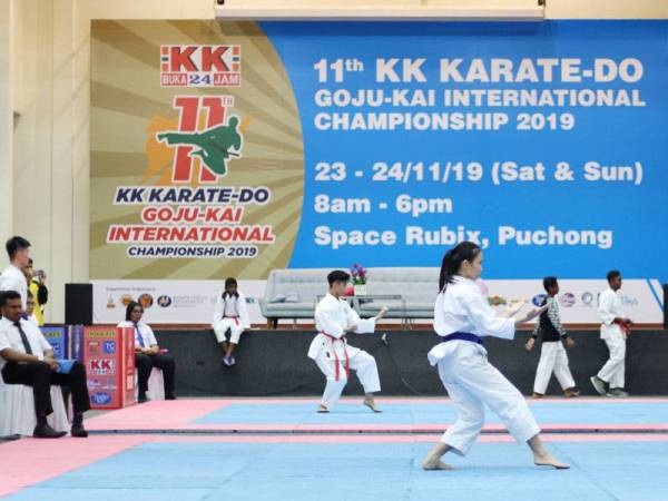 Seramai 457 peserta menyertai Kejohanan KK Karate-Do Goju-Kai Peringkat Antarabangsa 2019 Kali Ke-11 di Grand Hall Space Rubix, Puchong Sabtu dan Ahad lalu.