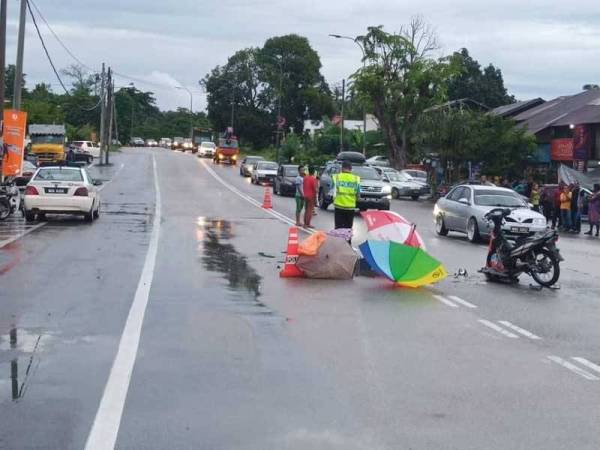 Mangsa maut di tempat kejadian. - Foto Ihsan PDRM