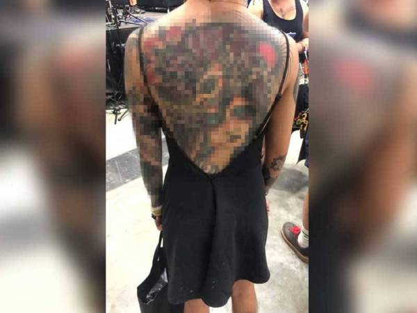 Salah seorang peserta ekspo berkenaan. - Foto Tattoo Malaysia Expo