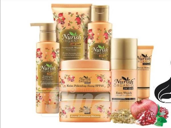 SET rangkaian Nurish Organiq 24K Gold dijual pada harga antara RM16.89 hingga RM40.47.