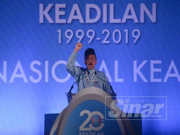 Anwar berucap pada Kongres Nasional PKR ke-14 tahun 2019 di MITC hari ini. - Foto Sinar Harian SHARIFUDIN ABDUL RAHIM