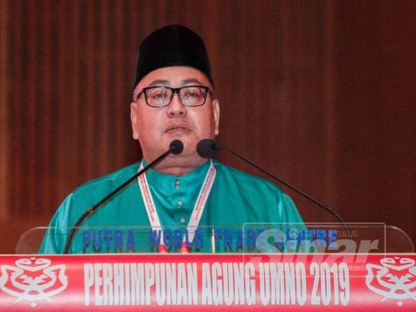 Wakil Negeri Sembilan, Tuan Mohd Faizal Ramli bercakap pada Perhimpunan Agung Umno 2019-Perbahasan di PWTC,Kuala Lumpur.- Foto Sinar Harian ZAHID IZZANI