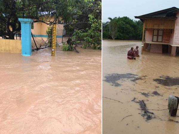 Keadaan paras air di Sungai Karas Labis.