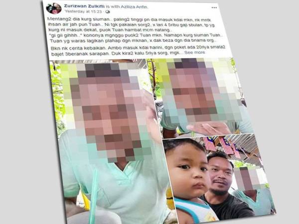 Paparan Facebook Zurizwan tular di laman sosial.