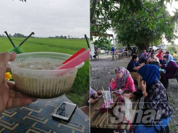 Orang ramai memenuhi ruang kedai.