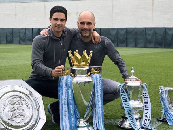 Guardiola mengakui Arteta antara tulang belakang memacu kejayaan Manchester City beberapa tahun kebelakangan ini. - Foto Mikel Arteta