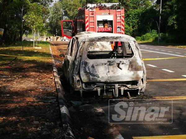 Seorang lelaki OKU ditemukan rentung dalam kenderaan yang hangus di Amanjaya petang tadi.