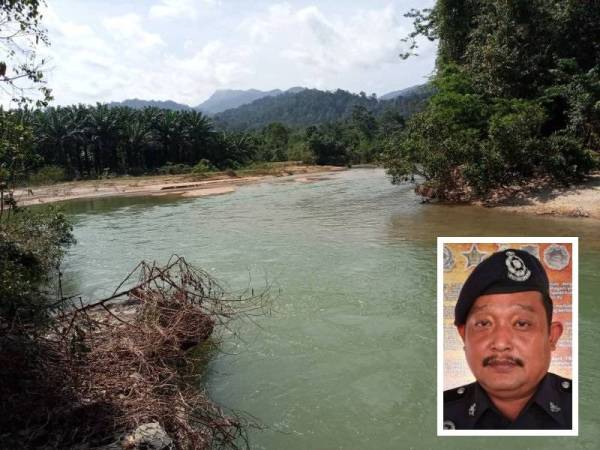 Lokasi mangsa bersama tiga saudaranya bermandi manda sebelum dia ditemukan lemas di Sungai sekayu, Kampung Sekayu, Kuala Berang, semalam. - Foto ihsan IPD Hulu Terengganu (Gambar kecil: Mohd Adli Mat Daud)