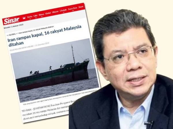 Laporan Sinar Harian pada 31 Disember lalu. Gambar kanan: Saifuddin