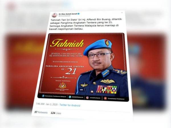 Tpm Ucap Tahniah Kepada Panglima Atm Baharu