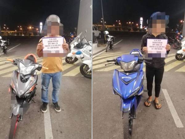 Dua remaja yang ditahan kerana menunggang motosikal secara berbahaya tengah malam tadi.