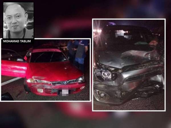 Kemalangan membabitkan Proton Satria dan Mitsubishi ASX di KM 448.0 Lebuhraya Utara Selatan arah selatan awal pagi semalam.