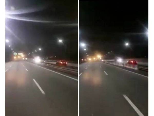 Rakaman video kereta dipandu suspek melawan arus.