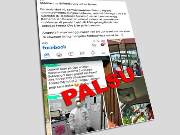 Maklumat palsu yang disebarkan di Facebook.